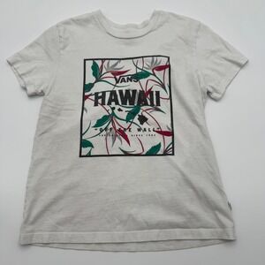 Vans‎ Hawaii Off The Wall Graphic T-Shirt White Tropical Floral XS